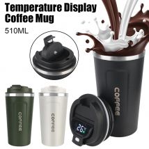 Leak_Proof Reise-Thermobecher, Thermo-Café, 510 ml, Kaffeetasse, Temperaturanzeige, Auto-Thermosbecher für Tee, Wasser, Kaffee