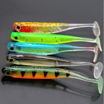 T-Tail Fish Soft Bait 3D Rainbow Fish Road Subsoft Fish 10cm 5g /8cm3g Wbudowana przynęta z folii aluminiowej Subbait drogowy