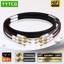 HiFi-Lautsprecherkabel, versilberter Bananenstecker, 6 N Kupfer, Lautsprecherkabel, Leistungsverstärker, Gallenblase, Maschinen, Verbindungskabel
