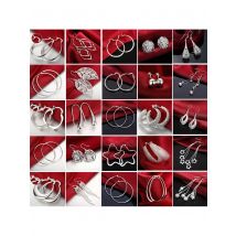 Top Quality 925 Sterling Silver Earrings Simple Round Circle Hoop Earrings For Woman Fashion Wedding Engagement Charm Jewelry