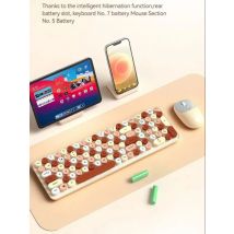 TF35 Wireless Keyboard and Mouse Combo Gaming Computer Accessories Office 2.4G Color Circular Keycap Keyboard Laser Mouse Laptop