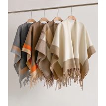 2025 di Nuovo Modo di Inverno Caldo Plaid Poncho E Mantelle Per Le Donne Scialli e Impacchi di Grandi Dimensioni Cashmere Pashmina Femminile Bufanda Mujer