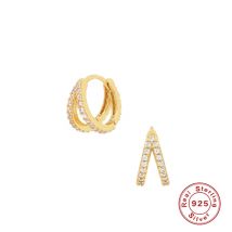 ROXI Luxury Double Row Zircon Stone Hoop Earrings for Women Round Turquoise Stone Earrings Cartilage 925 Sterling Silver Jewelry