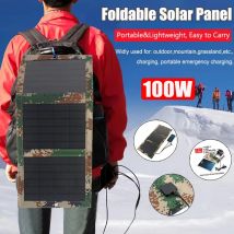 Outdoor faltbare Solarpanel-Falttasche 100 W Dual USB Solar Charge Power Bank für Handy Ipad Aufladen Camping Wandern