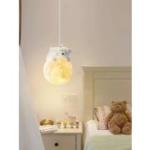 Moderne weiße Kaninchen Bär Mond Tiere LED Kronleuchter Schlafzimmer Nachttisch kleine Pendelleuchten Esszimmer Kinderzimmer Wohnkultur