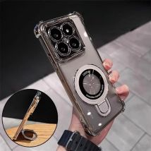 Custodia Trasparente Antiurto con Supporto Magnetico per Xiaomi Poco X7 X6 F7 Pro M6 F6 F3 X5 X3 POCO C65 C75 C71 in Silicone