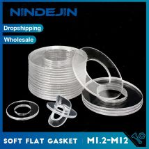 Klare, weiche PVC-Unterlegscheibe, stoßfeste Nylon-Vinyl-Unterlegscheibe, Dichtung, M1,3–M12, isolierte Kunststoff-Unterlegscheiben für Glastürgriffe