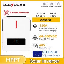 ECGSOLAX 6.2KW Inverter solare ibrido 120A Regolatore solare MPPT integrato 24VDC Caricatore inverter off-grid Inverter a onda sinusoidale pura