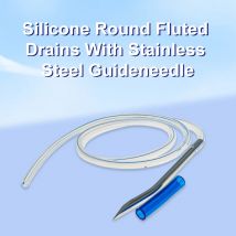 KranVer 10PCS Medical Silicone Round Fluted Drain Tube with Needle Cross Drainage Tube For Wound Drainage Surgical Supplies