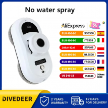 DIVEDEER-Robot de limpieza de ventanas, espejo de vidrio de succión inteligente anticaída, Control remoto inalámbrico, limpieza automática de vidrio