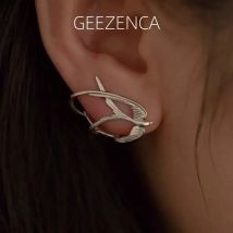 GEEZENCA 925 Sterling Silver 3D Swallow Bird Stud Earrings For Women Unique Trendy Dainty Ear Cuff Statement Earring Luxury Gift