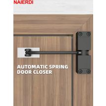 NAIERDI Federtürschließer, Edelstahl, automatisch verstellbar, Türscharniere, Heimsicherheit, Türstopper, Möbeltürbeschläge