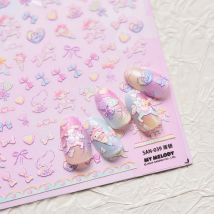 Tomoni Anime Sanrio Cinnamoroll Nagelaufkleber Cartoon Hello Kitty Aufkleber für Nägel Nail Art Supplies Nagelaufkleber Drücken Sie auf die Nägel