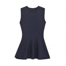 Frauen Plissee Volant Saum Mini Kleid Oansatz Ärmellose Weibliche Stricken Kleider Für Frauen 5536174