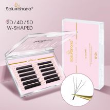 SAKURAHANA Automatische Blüte W-förmige Blüte 3D 4D 5D Vorgefertigte Fächer Natürliche weiche professionelle Wimpern für Make-up