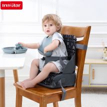 INSULAR-asiento antideslizante plegable portátil para niños, cojín alto, silla de comedor para bebé, cojín alto, suministros de viaje para niños