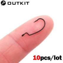 OUTKIT 10 sztuk mini styl miękkie haczyki na robaki stal wysokowęglowa szerokie haczyki wędkarskie