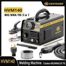 HZXVOGEN HVM140 Saldatrice Mig inverter semiautomatico 3 in 1 MMA/MIG senza gas/Lift TIG IGBT Saldatore senza gas Strumento di sinergia