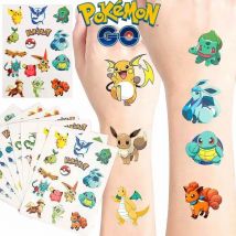 3 szt. Pokemon oryginalna naklejki z tatuażami wodoodporna naklejka Pikachu zabawna kreskówka dla dzieci dziewczynek świąteczna prezent urodzinowy zabawka