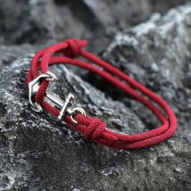 Bracciale con ancoraggio da uomo in stile marino Bracciale con avvolgimento nautico regolabile fatto a mano Braslet Unfading Bracciale con cordino sottile da 3 mm Homme Pulseria Joias