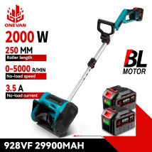 ONEVAN 2000W Spazzaneve elettrico senza spazzole 250mm Spazzatrice da neve a batteria Pala da neve Cortile di strada pulito per batteria 21V 18V