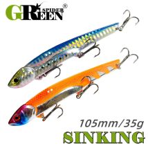 35g 10.5cm Metal VIB LureFishing Spoon Freshwater Fishing Hard Lure Slice Jig Bait Spoon Fishing Tackle Metal Jigging
