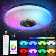 Lampada da soffitto a LED da 60 W con altoparlante Bluetooth, lampada che cambia colore RGB 50 cm, controllo APP Dimmbar, per camera da letto, soggiorno, bar