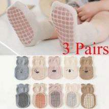 3 Paare/los Cartoon Baby Socken Infant Neugeborenen Anti-Slip Baumwolle Boden Socken Für Mädchen Jungen Nette Unisex Gummi Griffe kleinkind Socken