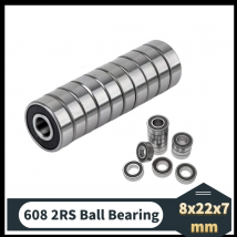 5/10Pcs/set 608 2RS Ball Bearing ABEC-1 8X22X7 mm Deep Groove Steel Sealed Ball Bearings 608RS Z3V3 608-2RS 608rs Bearing