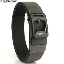 TUSHI Cintura tattica rigida per uomo Robusta nylon con fibbia automatica in metallo Cintura militare per servizio di polizia Cintura esterna Accessori IPSC