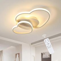 Luz de techo LED regulable, lámpara de techo de corazón de 64W 3000K/4500K/6500K, lámpara blanca con control remoto para dormitorio