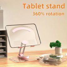 360° Obrotowy stojak na tablet odpowiedni do iPada Pro 9.7 Air 4 5 Mini 6 11 Mi Pad Przezroczysty akrylowy stojak na telefon stacjonarny