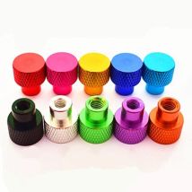 10 stücke/5 stücke M3 M4 M5 M6 M8 Blind loch Hand Mutter Rahmen Gerändelt Aluminium Hand daumen mutter modell Muttern eloxiert 10 farbe