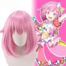 Anime Ootori Emu Cosplay Perücke Projekt Sekai bunte Bühne! Emu Perücke 34cm kurze rosa hitze beständige Kunst haar Perücken