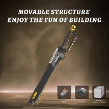 2856 Stück 40K: Großes Kettensägenschwert Modell Bausteine Desktop Ornament Filmspiel Serie Ziegel Spielzeug für Kinder Erwachsene Geschenke