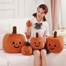 High Quality Orange Halloween Pumpkin Plush Doll Cute Pumpkin Plush Pillow Cushion Holiday Decoration Gift For Boys And Girls