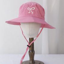 2025 bogen Sommer Eimer Hut für Frauen Große Breite Krempe Outdoor Weiche Baumwolle Einfarbig Sonnenhüte Tragbare Faltbare Panama Kappe dame