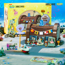 Spongebob building block cartone animato Krusty Krab ristorante creativo modello di scena Patrick Star assemblaggio giocattolo regalo di compleanno per bambini