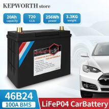 46 b24l/R 12V 20Ah auto LiFePo4 batteria 12V batteria al litio per autoveicoli 720CCA con sostituzione 100A BMS per auto SUV Bus Truck Van