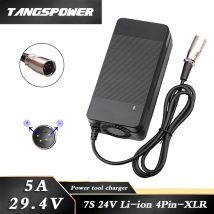 29,4 V 5a Lithium-Ladegerät 24V 7s Li-Ionen-Akku Schnell laden 4-Pin-XLR-Anschluss mit Ladegerät für Kühl gebläse