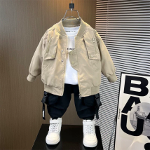 Jungen Baseball Jacken Kinder Kleidung Frühling Herbst Große Kinder Zipper Mäntel Einfarbig Windjacke Oberbekleidung 2-10 Jahre