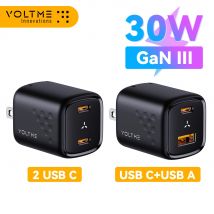 Voltme-Revo 30 W Schnellladegerät, 30 W, USB A + USB C, PD 3.0, QC 4.0 +, PPS, AFC, FCP, SCP, MTK, für iPhone 15, 14 Pro Max