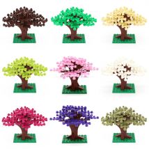 Moc Piante da giardino fai-da-te Piccolo albero 9 colori Cortile Illumina Building Block Mattoni compatibili con tutte le marche assembla particelle