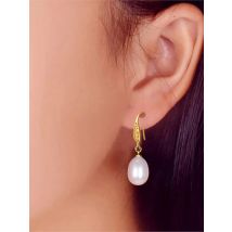 Real Bridal Natural Freshwater Pearl Earrings For Women,925 Sterling Silver Cultured Pearl Drop Earrings Jewelry Wife Party Gift