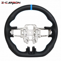 Black Smooth Perforated Leather Steering Wheel For Ford Mustang 2015-2017 2018-2023 Mustang Leather Steering Wheel