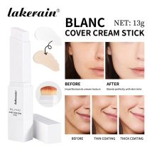 Lakerain Color Changing Foundation Stick Full Coverage Matte Finish Dual-Ended Brush & Stick Waterproof Smooth Foundation Makeup