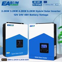 Inwerter solarny hybrydowy Easun 6.2KW 4.2KW 3.2KW 2.2KW 12V 24V 48V MPPT Off Grid 50/60HZ Czysta sinusoida 120A 80A 230V Ładowanie solarnie