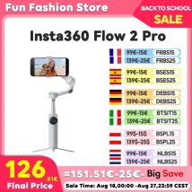 Insta360-estabilizador de cardán de mano Flow 2 Pro, 360, Infinite Pan Actieve, seguimiento de Zoom, Insta 360, Flow 2pro