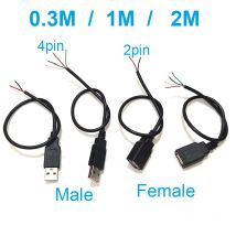 5V USB 0.3M 1M 2M 2 Pin 4pin 2 Filo FAI DA TE usb Maschio Femmina Martinetti Cavo del Connettore Cavo di Ricarica di Alimentazione Cavo di Prolunga Adattatore del connettore