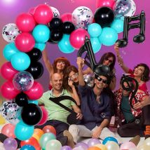 Musik Party Dekor Notizen Schwarz Rot Blau Karaoke Ballon Girlande & Bogen Kit Jungen und Mädchen Musik Party Geburtstag Party liefert